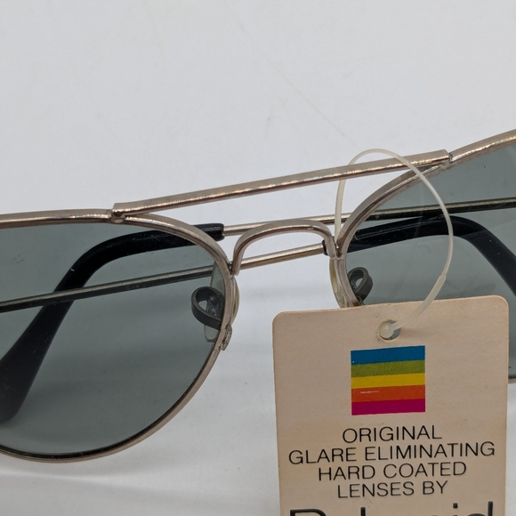 Polaroid Vtg 70s Bonneau Aviator Pilot Silver Unisex Sunglasses Original A001 - Picture 2 of 14